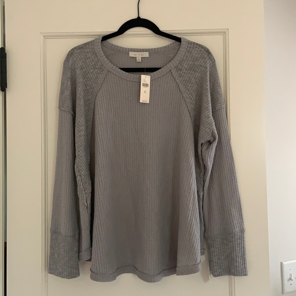 Anthropology Waffle Knit Blouse